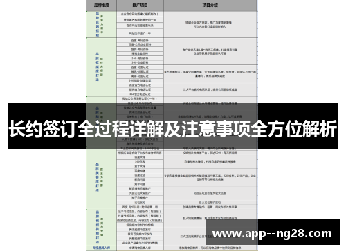 长约签订全过程详解及注意事项全方位解析