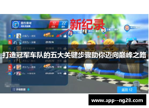 打造冠军车队的五大关键步骤助你迈向巅峰之路